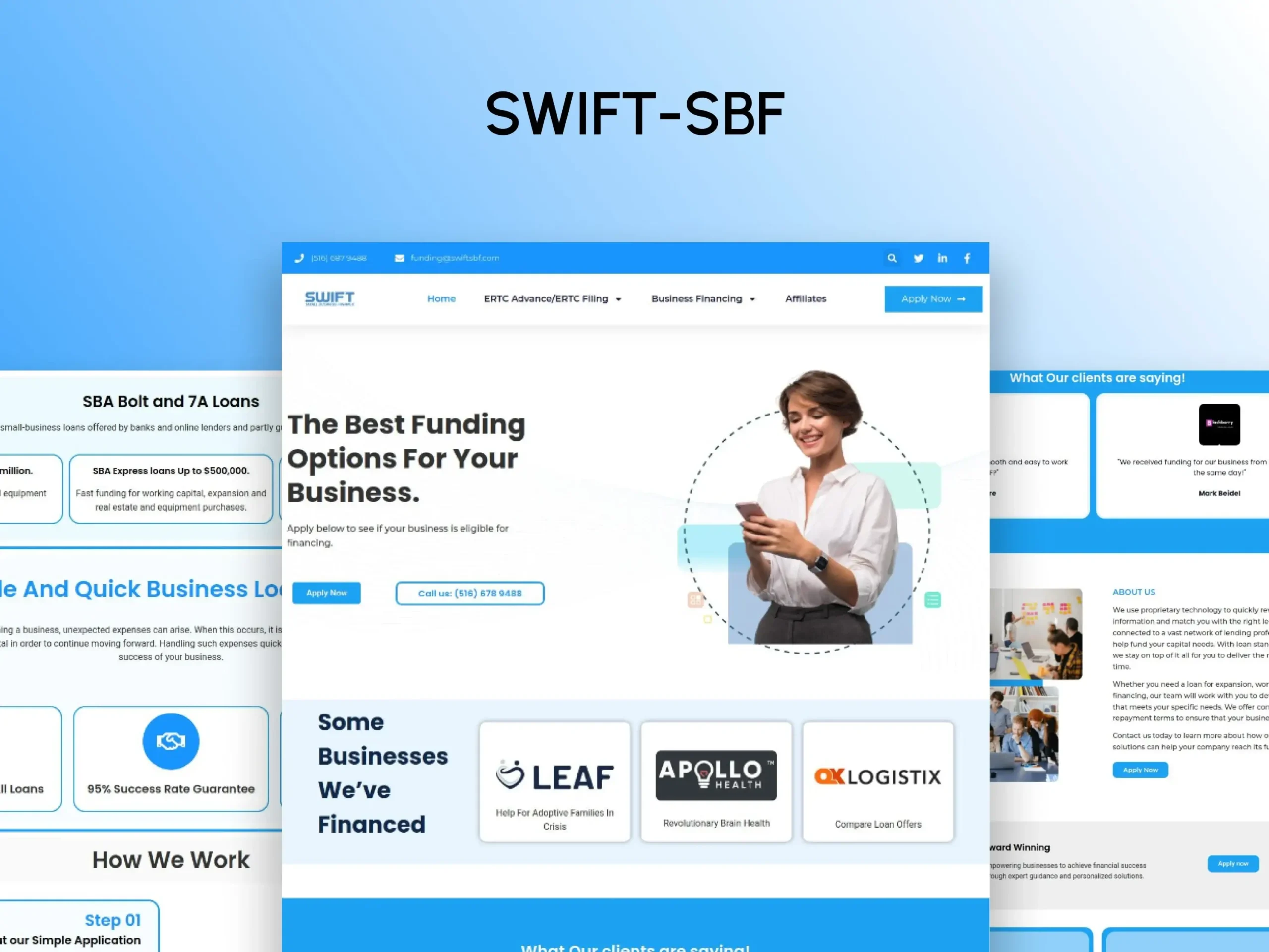 Swift SBF WordPress website design and development portfolio